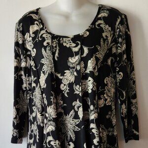 Sami & Jo A-line dress sz PXL black cream paisley NWT